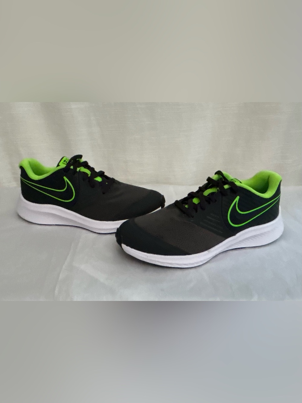 Nike Brand New Black and Neon Green Kids Running Shoes